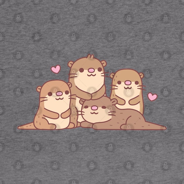 Cute Group Of Little Otters by rustydoodle